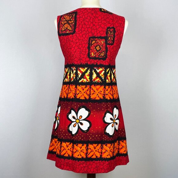 Vtg 60s 70s Penney's Hawaii Mini Dress Sz S/M Aloha Luau Floral Lounge Hippy Mod - Picture 4 of 6